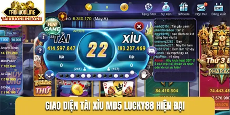 Giao diện tài xỉu MD5 Lucky88 hiện đại