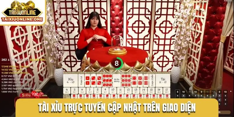 Tài xỉu trực tuyến cập nhật trên giao diện